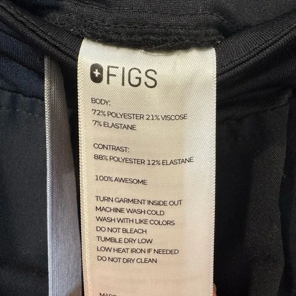 Mens Figs Technical Collection Black Scrub Pants XL - Picture 7 of 12